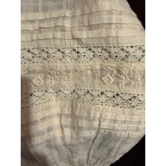 American Eagle Cream Lace Trim Embroidered Tiered Mini Dress Large 36154029 NEW - Picture 6 of 7